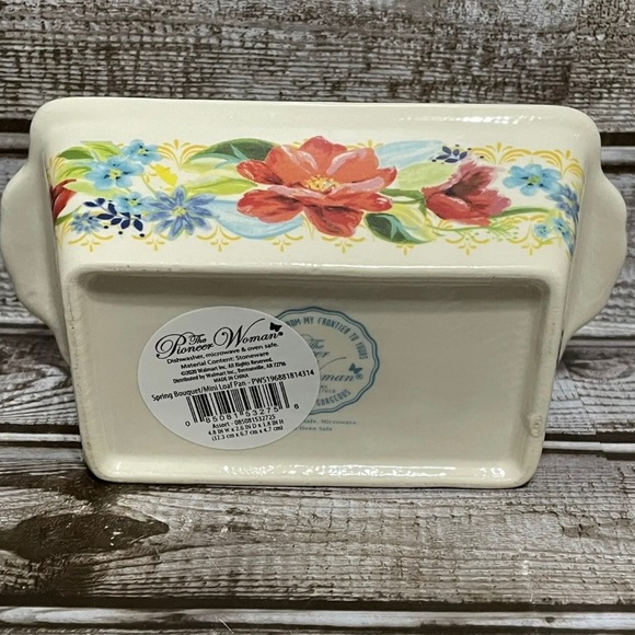 The Pioneer Woman Spring Bouquet Mini Loaf Pan, Yellow Floral NEW - Picture 6 of 6